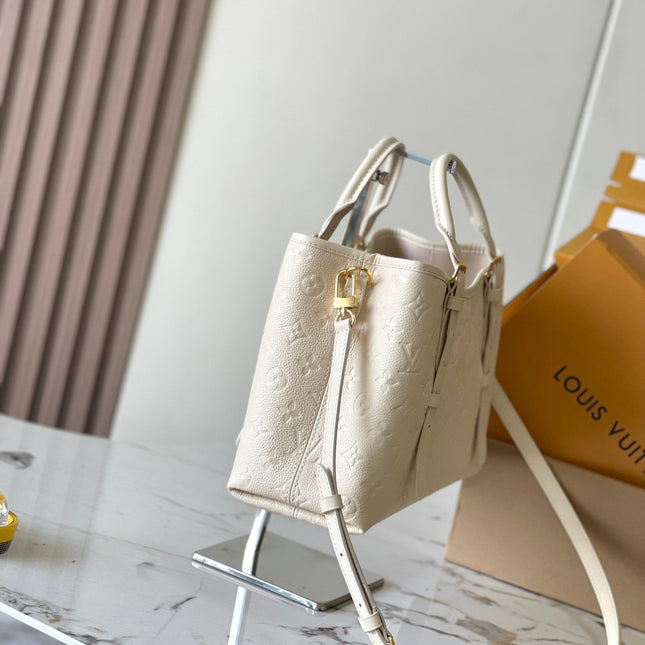 BABYLONE TOTE 31 IN WHITE MONOGRAM EMPREINTE LEATHER