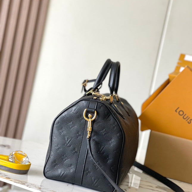 SPEEDY SOFT 30 IN BLACK MONOGRAM EMPREINTE LEATHER