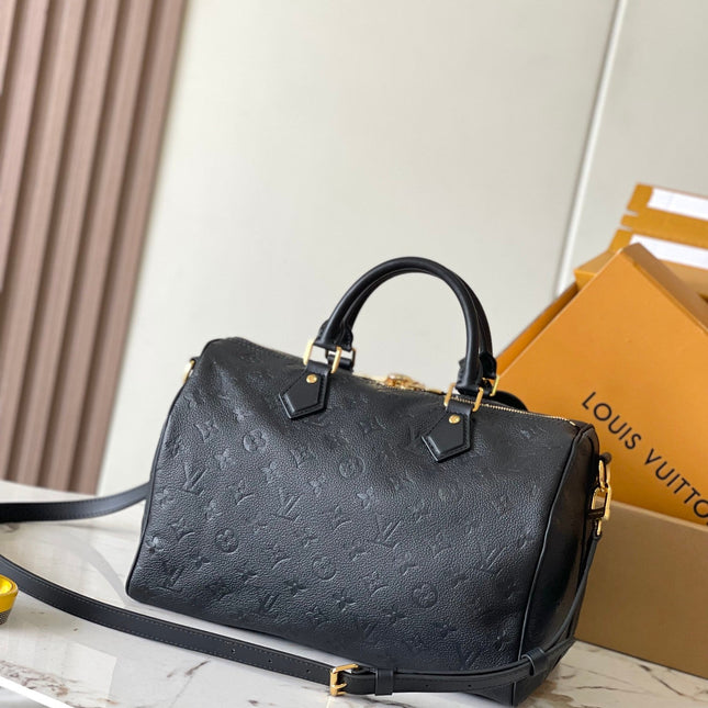 SPEEDY SOFT 30 IN BLACK MONOGRAM EMPREINTE LEATHER