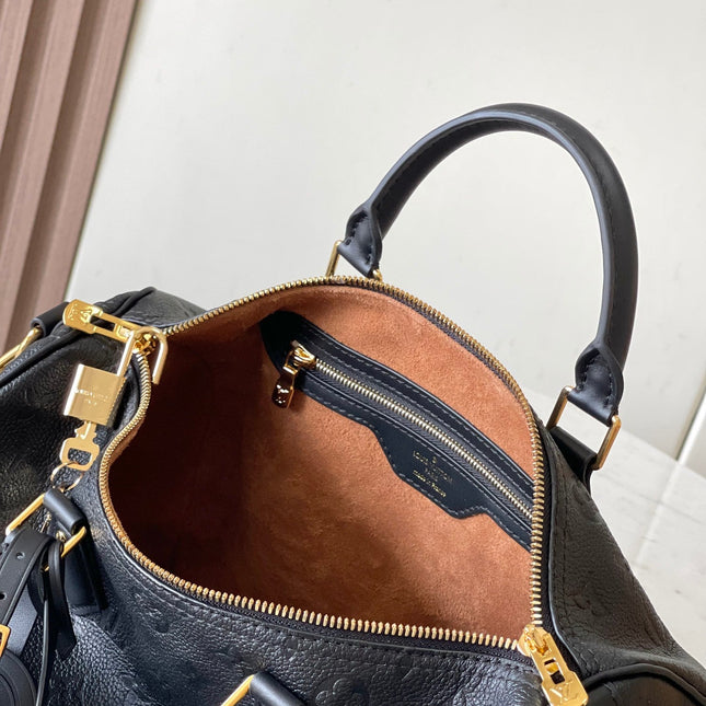 SPEEDY SOFT 30 IN BLACK MONOGRAM EMPREINTE LEATHER