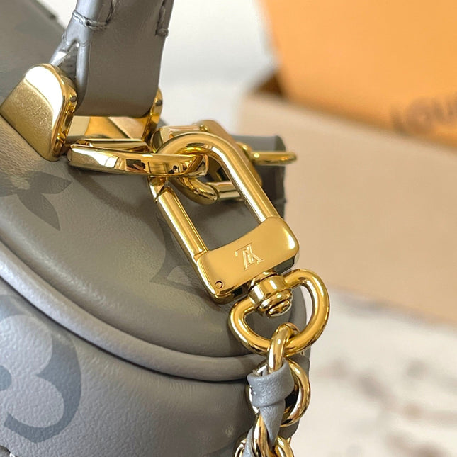 VANITY CHAIN POUCH 19 IN TRIANON MONOGRAM CALFSKIN GOLD BUCKLE