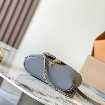 VANITY CHAIN POUCH 19 IN TRIANON MONOGRAM CALFSKIN GOLD BUCKLE