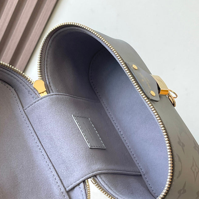 VANITY CHAIN POUCH 19 IN TRIANON MONOGRAM CALFSKIN GOLD BUCKLE