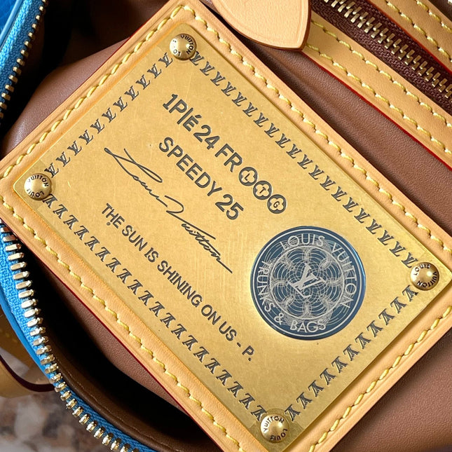 SPEEDY P9 BANDOULIÈRE 25 IN BLUE MONOGRAM CANVAS GOLD HARDWARE