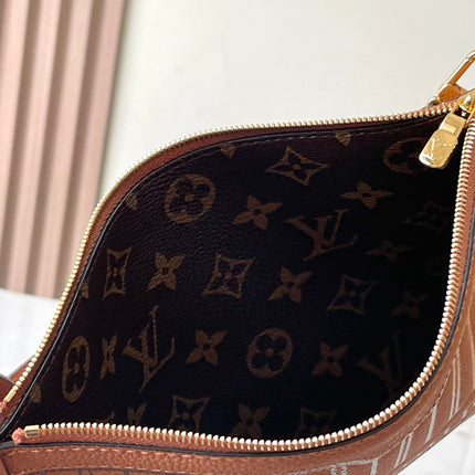 NEVERFULL INSIDE OUT MM 31 IN BROWN MONOGRAM CANVAS AND CALFSKIN TRIM