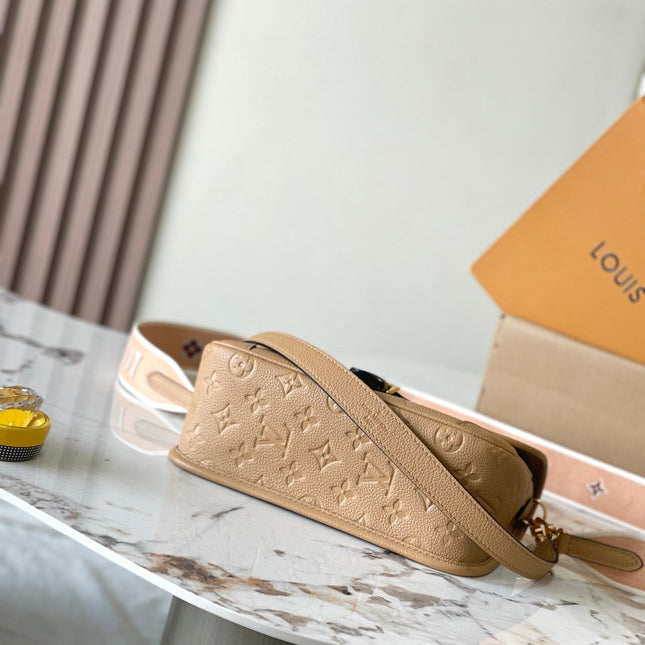 DIANE 23 IN WARM TAN BROWN EMBOSSED GRAINED CALFSKIN