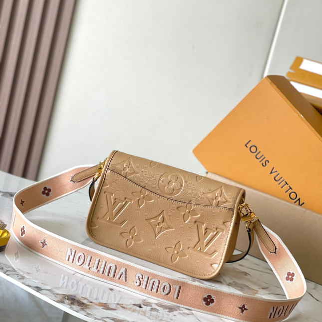 DIANE 23 IN WARM TAN BROWN EMBOSSED GRAINED CALFSKIN