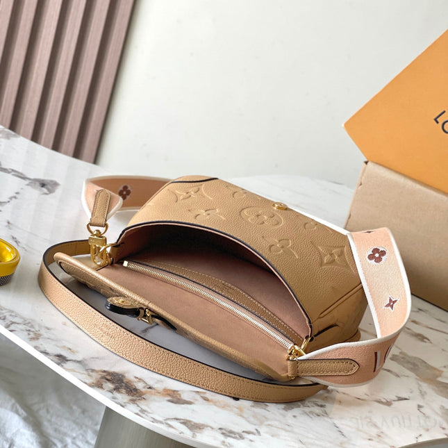 DIANE 23 IN WARM TAN BROWN EMBOSSED GRAINED CALFSKIN