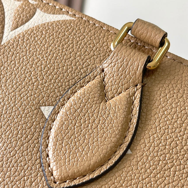 ONTHEGO PM 25 IN MILK TEA MONOGRAM IMPREINTE LEATHER