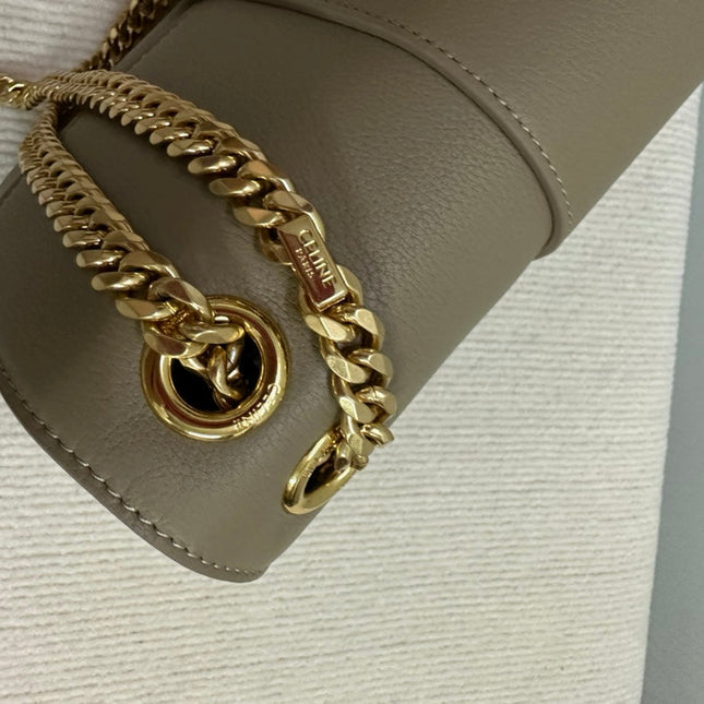 MEDIUM VICTOIRE BAG 25 IN SHADOW BROWN SUPPLE CALFSKIN GOLD HARDWARE