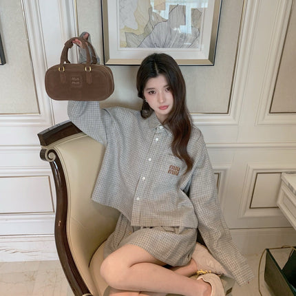 MIUMIU SHIRT & MINI SKIRT SET STYLE 186