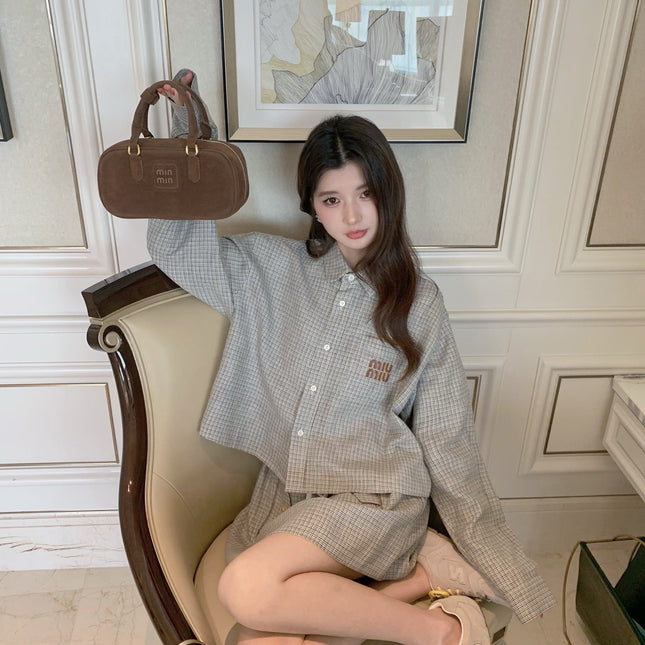 MIUMIU SHIRT & MINI SKIRT SET STYLE 186