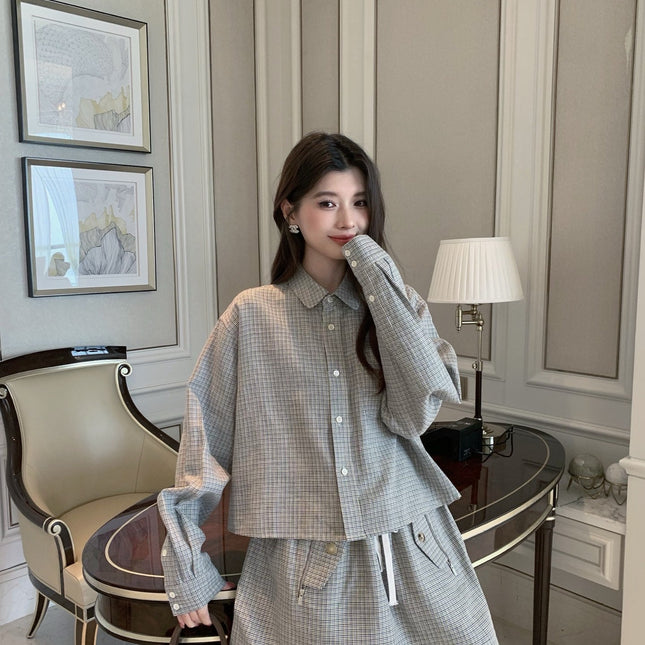 MIUMIU SHIRT & MINI SKIRT SET STYLE 186