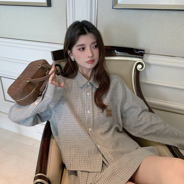 MIUMIU SHIRT & MINI SKIRT SET STYLE 186