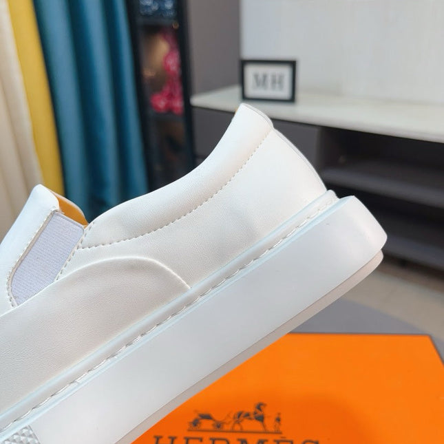 HM LANCE SLIP-ON SNEAKER WHITE CALFSKIN