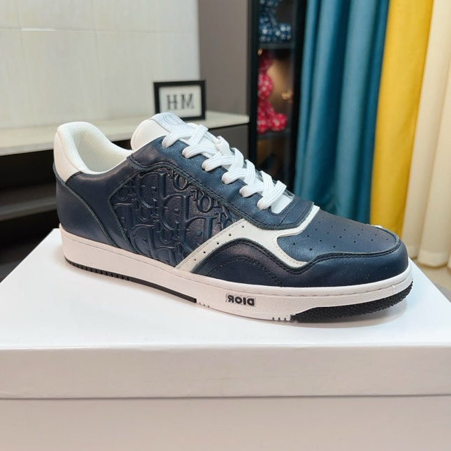 CD B27 LOW-TOP SNEAKER NAVY MONOGRAM CALFSKIN