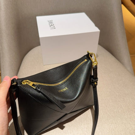LOE 22 PUZZLE FOLD POUCH IN BLACK NAPPA CALFSKIN