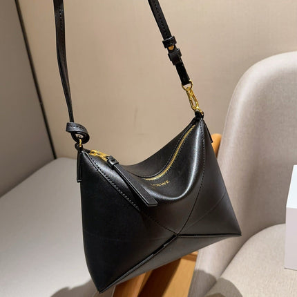 LOE 22 PUZZLE FOLD POUCH IN BLACK NAPPA CALFSKIN