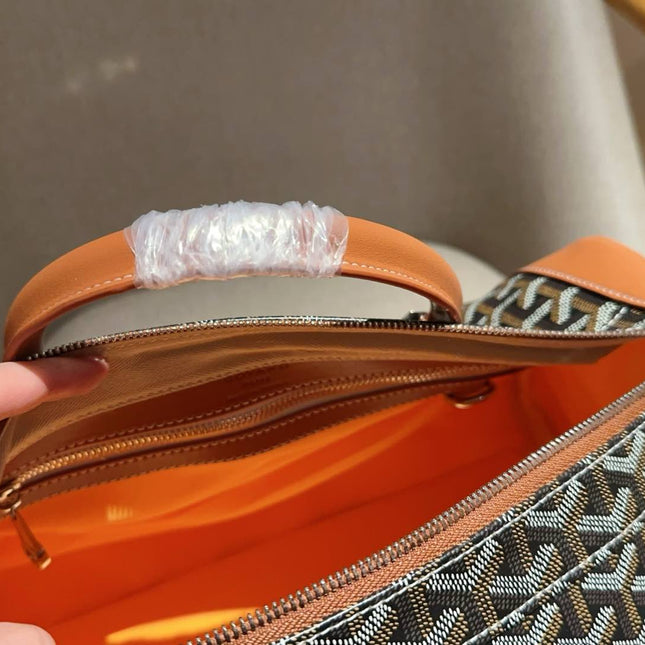 SAC HARDY PM BAG 35 IN BROWN GOYARDINE CANVAS AND TAN CALFSKIN