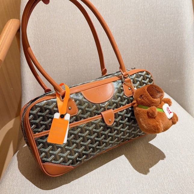 SAINT MARTIN BAG 35 IN BROWN GOYARDINE CANVAS AND CALFSKIN