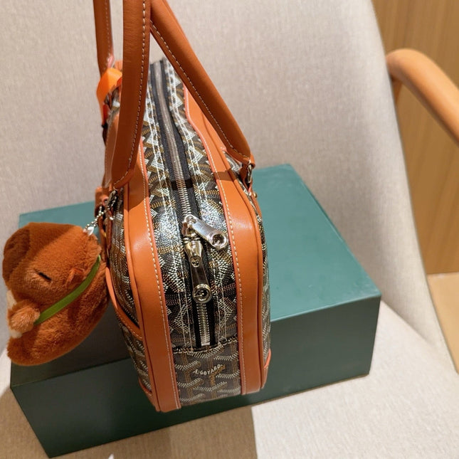 SAINT MARTIN BAG 35 IN BROWN GOYARDINE CANVAS AND CALFSKIN