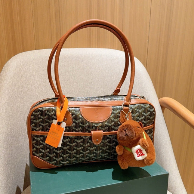 SAINT MARTIN BAG 35 IN BROWN GOYARDINE CANVAS AND CALFSKIN