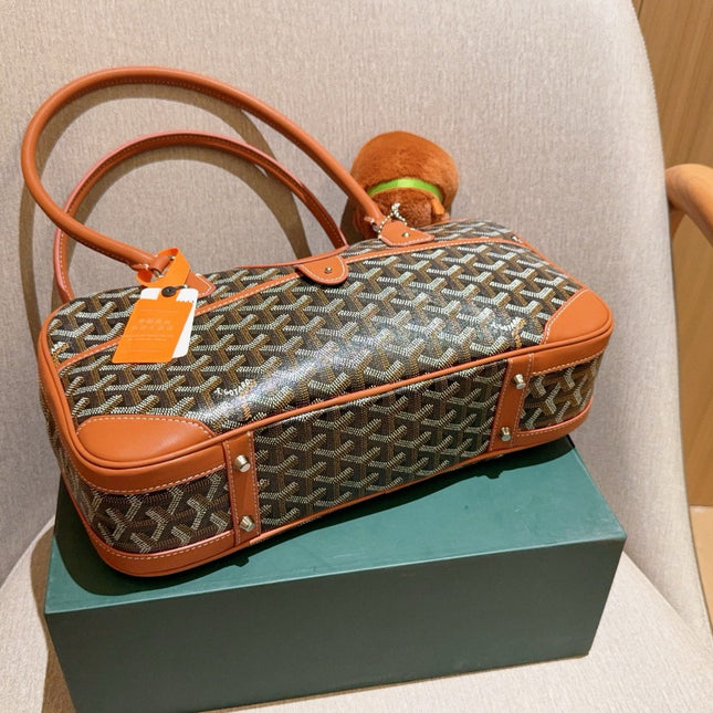 SAINT MARTIN BAG 35 IN BROWN GOYARDINE CANVAS AND CALFSKIN