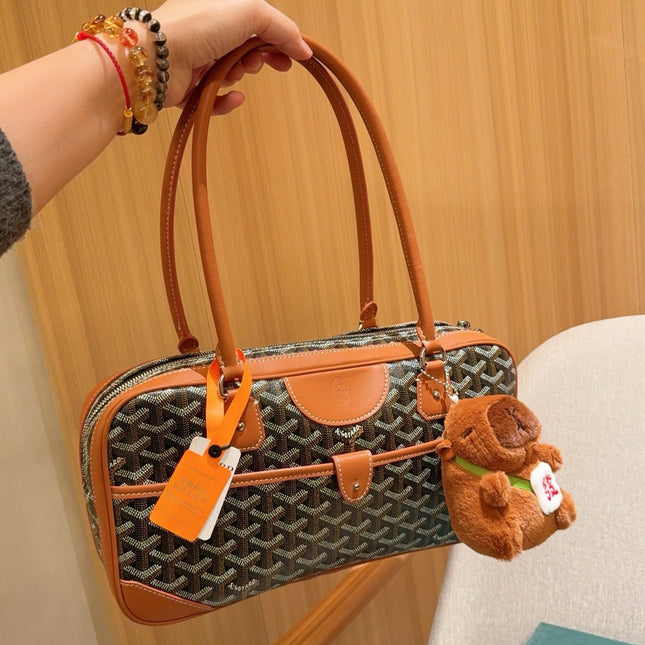 SAINT MARTIN BAG 35 IN BROWN GOYARDINE CANVAS AND CALFSKIN