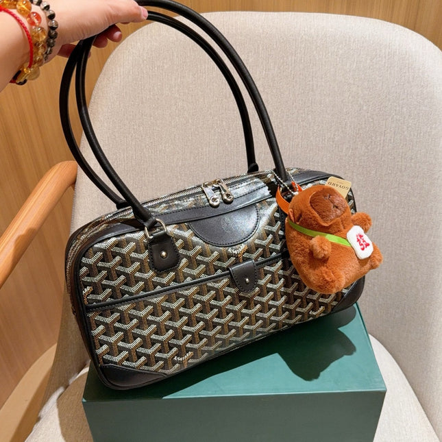 SAINT MARTIN BAG 34 IN BLACK GOYARDINE CANVAS AND CALFSKIN