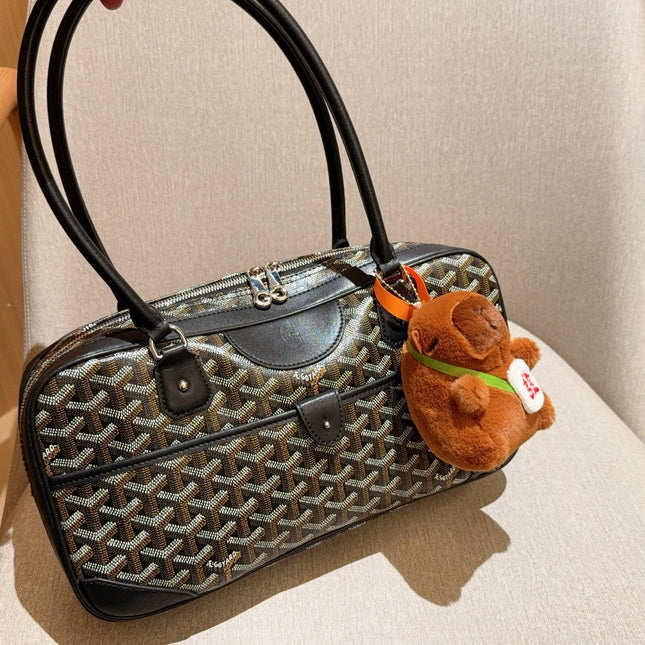 SAINT MARTIN BAG 34 IN BLACK GOYARDINE CANVAS AND CALFSKIN