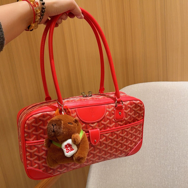 SAINT MARTIN BAG 35 IN CADMIUM RED GOYARDINE CANVAS AND CALFSKIN