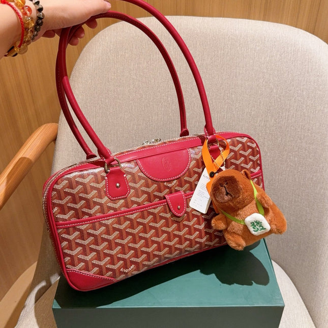 SAINT MARTIN BAG 35 IN CADMIUM RED GOYARDINE CANVAS AND CALFSKIN