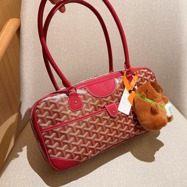 SAINT MARTIN BAG 35 IN CADMIUM RED GOYARDINE CANVAS AND CALFSKIN