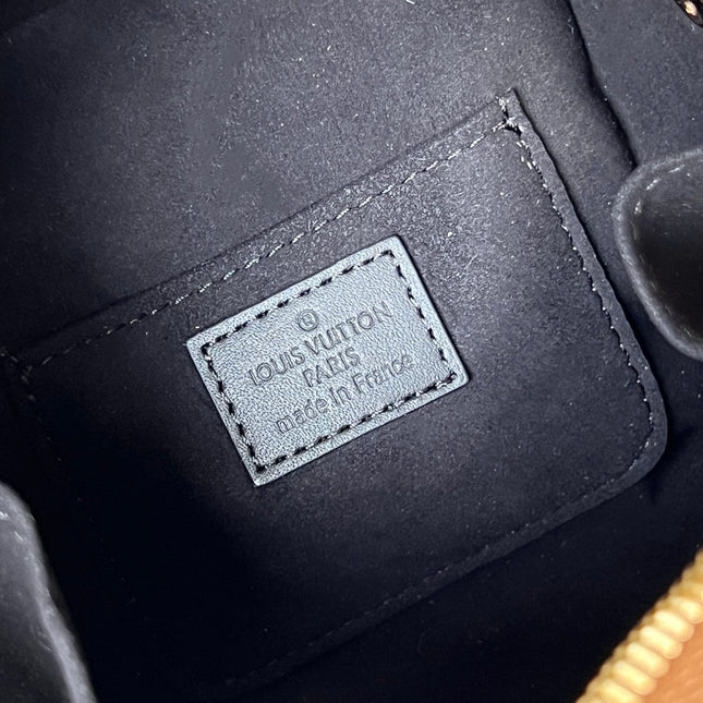 LV 25S JUST IN CASE 14 IN BROWN MONOGRAM CANVAS LEATHER TRIM BLACK