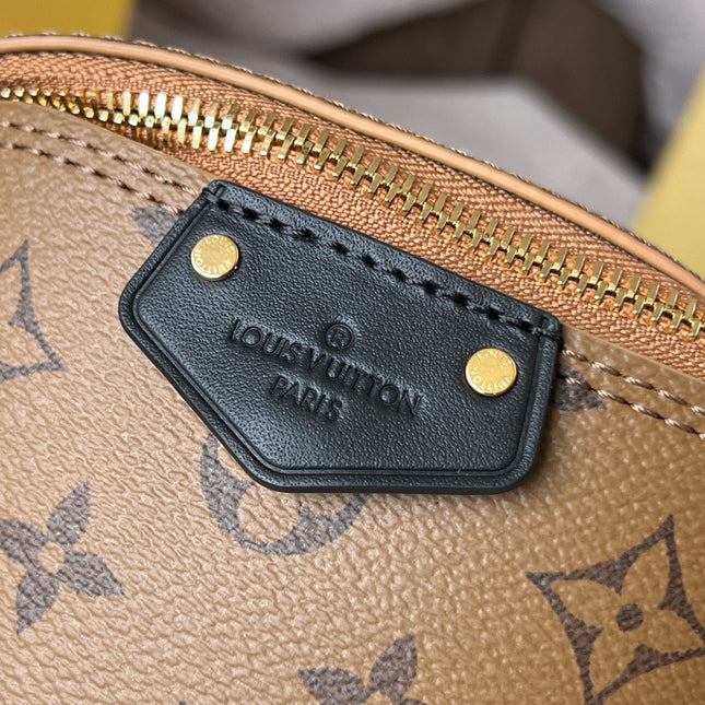 LV 25S JUST IN CASE 14 IN BROWN MONOGRAM CANVAS LEATHER TRIM BLACK