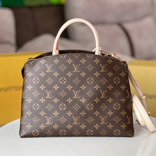 GRAND PALAIS TOTE BAG 34 IN BROWN MONOGRAM COATED CANVAS