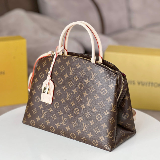 GRAND PALAIS TOTE BAG 34 IN BROWN MONOGRAM COATED CANVAS