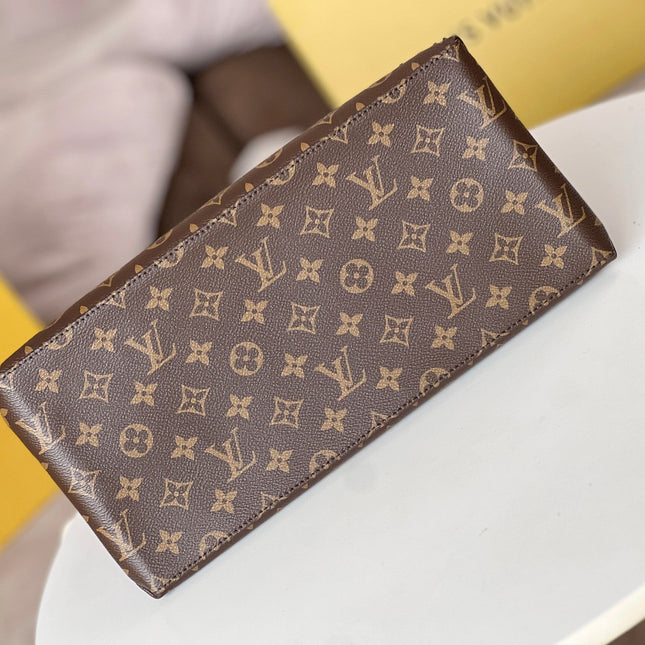 GRAND PALAIS TOTE BAG 34 IN BROWN MONOGRAM COATED CANVAS