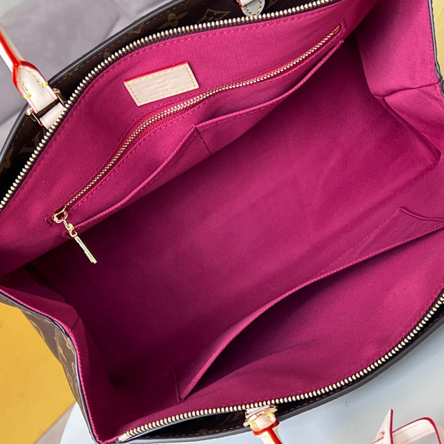 GRAND PALAIS TOTE BAG 34 IN BROWN MONOGRAM COATED CANVAS