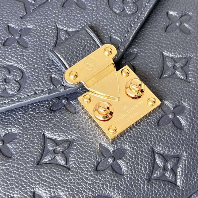 LV 25S POCHETTE METIS 25 IN DARK BLUE MONOGRAM COATED CANVAS GOLD HARDWARE