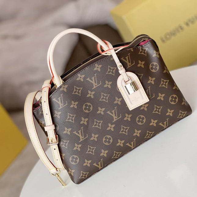 LV 25S PETIT PALAIS 29 IN BROWN MONOGRAM CANVAS AND CALFSKIN GOLD HARDWARE