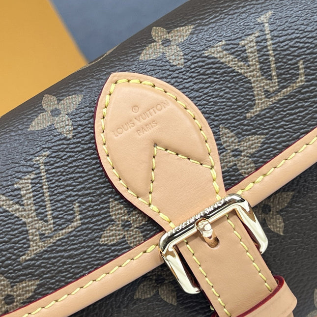 NANO DIANE 19 IN BROWN MONOGRAM CANVAS AND LEATHER TRIM