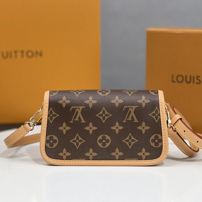NANO DIANE 19 IN BROWN MONOGRAM CANVAS AND LEATHER TRIM