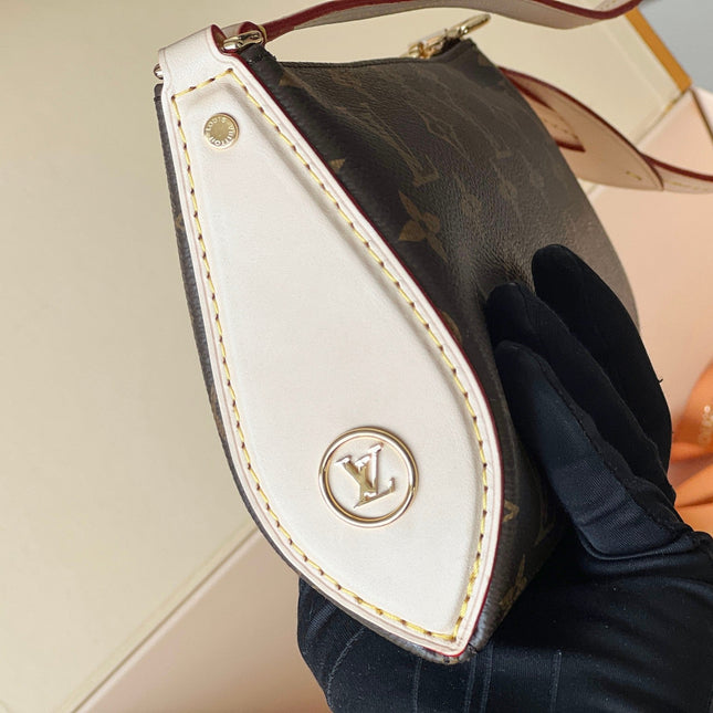 LV 25S POCHETTE TIRETTE 22 IN DARK BROWN MONOGRAM CANVAS GOLD HARDWARE