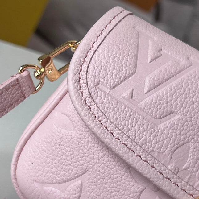 LV 25S MINI NANO DIANE 19 IN PINK MONOGRAM EMPREINTE LEATHER GOLD HARDWARE