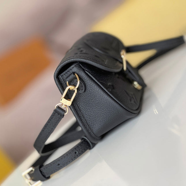 LV 25S MINI NANO DIANE 19 IN BLACK MONOGRAM EMPREINTE LEATHER GOLD HARDWARE