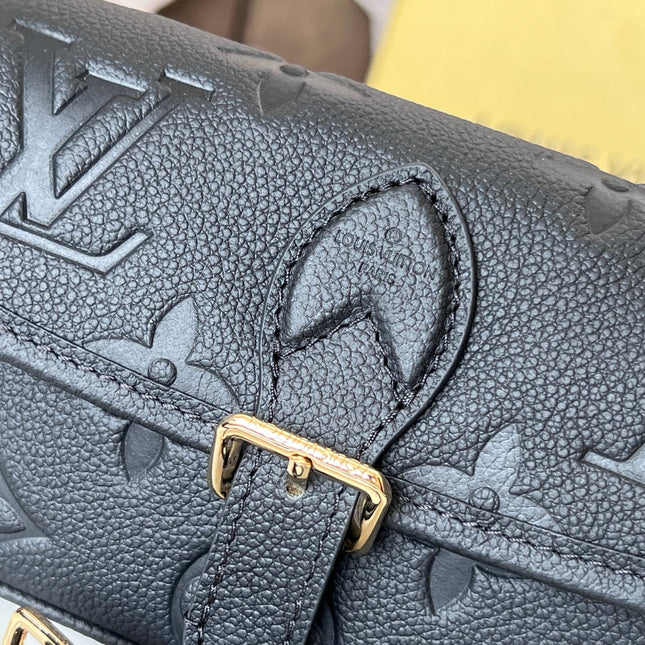 LV 25S MINI NANO DIANE 19 IN BLACK MONOGRAM EMPREINTE LEATHER GOLD HARDWARE