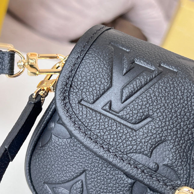 LV 25S MINI NANO DIANE 19 IN BLACK MONOGRAM EMPREINTE LEATHER GOLD HARDWARE
