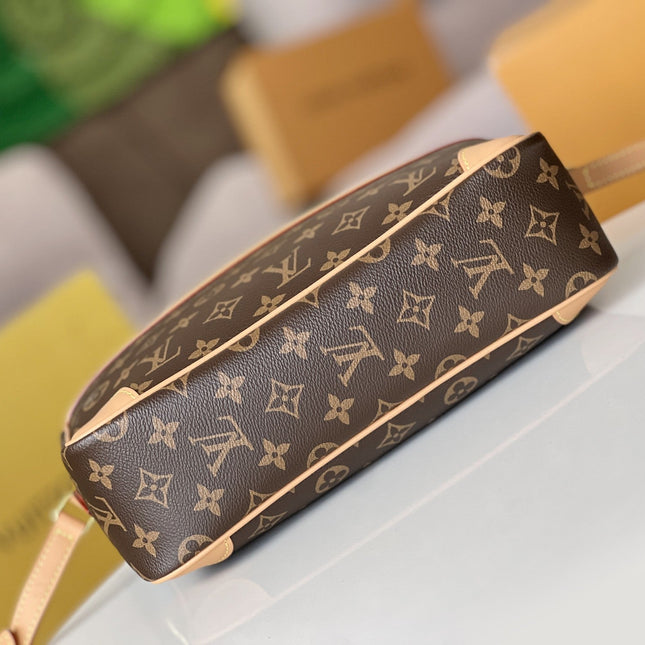 LV 25S TROCADERO MESSENGER BAG 29 IN BROWN MONOGRAM COATED CANVAS