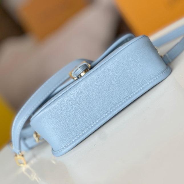 LV 25S MINI NANO DIANE 19 IN BEAU BLUE MONOGRAM EMPREINTE LEATHER GOLD HARDWARE